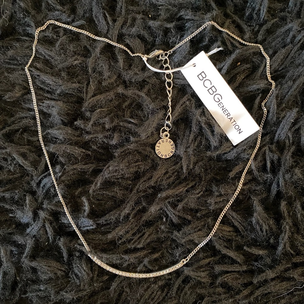 BCBGeneration Silver Shiny Necklace NWT